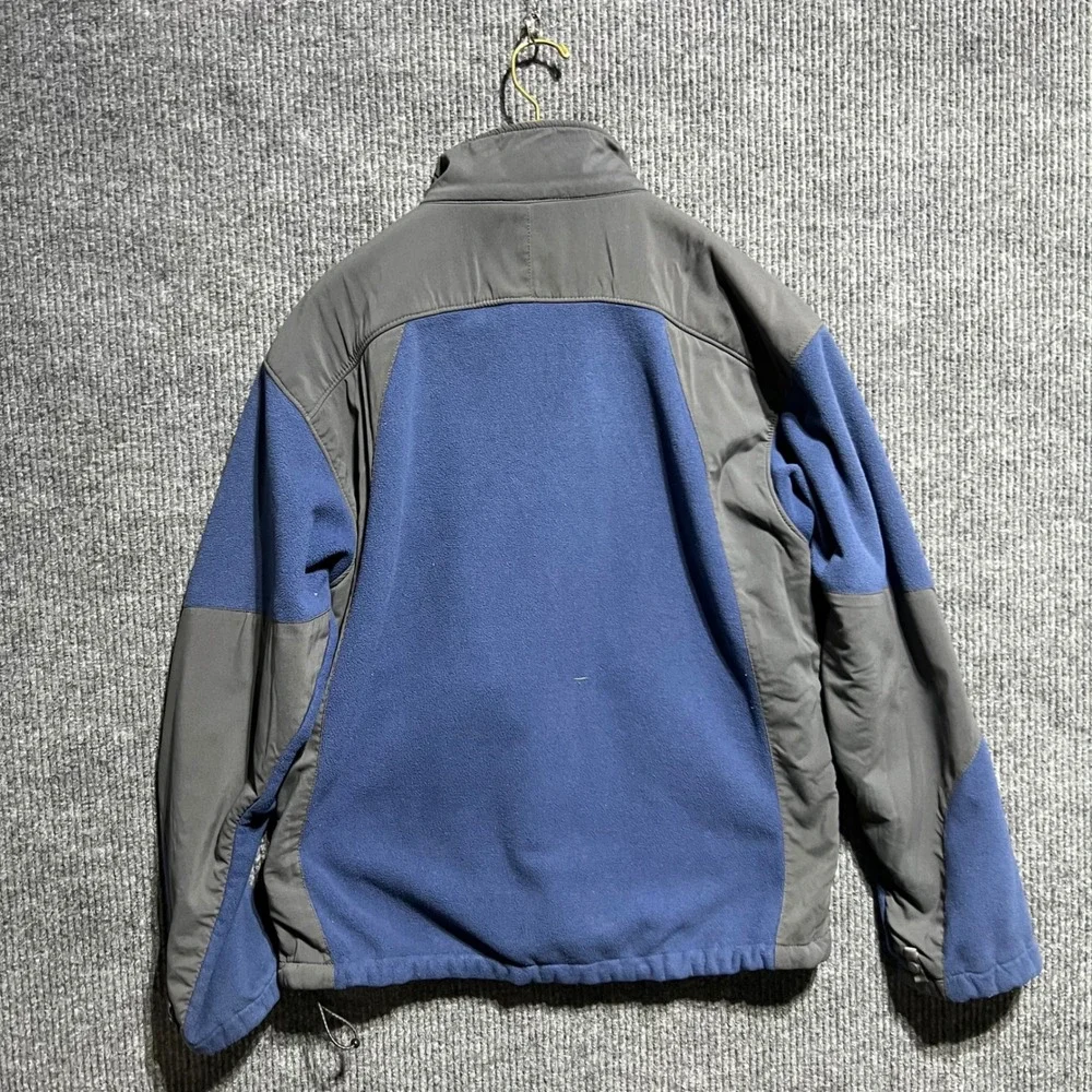The North Face Fleece Jacket Mens Large Blue Grey Full Zip Denali Sty Mock Neck